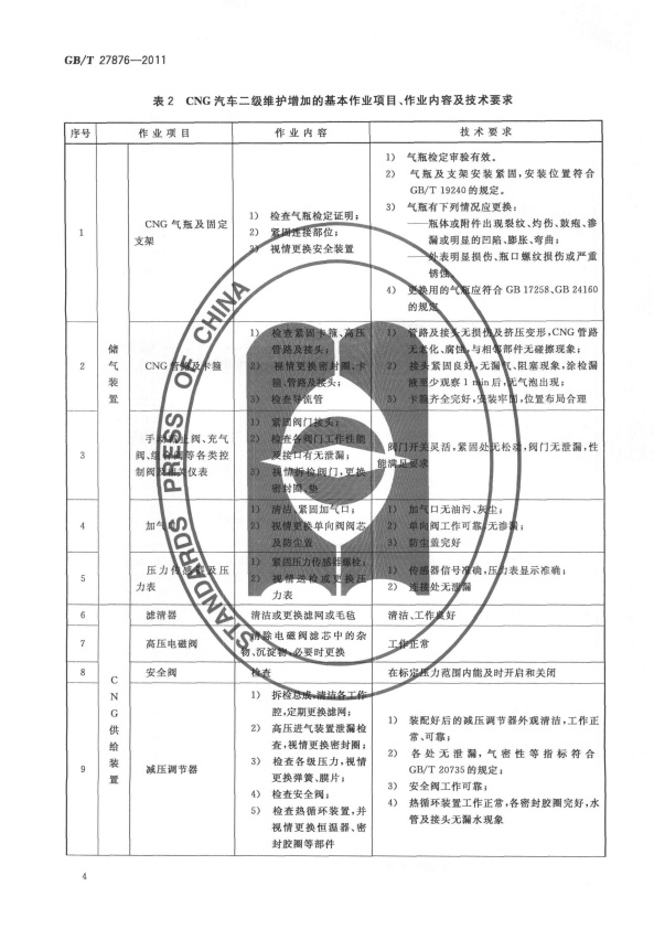 GB-T 27876-2011 压缩天然气汽车维护技术规范(图6)